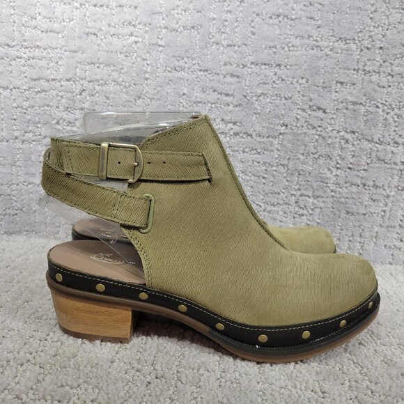 Chaco Cataluna Womens US 6 Moss Olive Green Waterproof Leather Ankle Strap Clogs - Picture 7 of 10